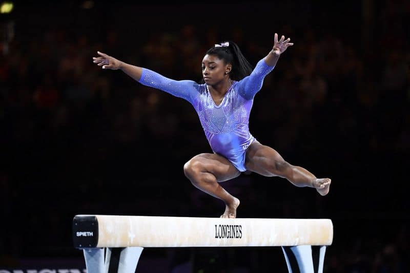 most in gymnastics history 25 World Championships medals for Simone Biles