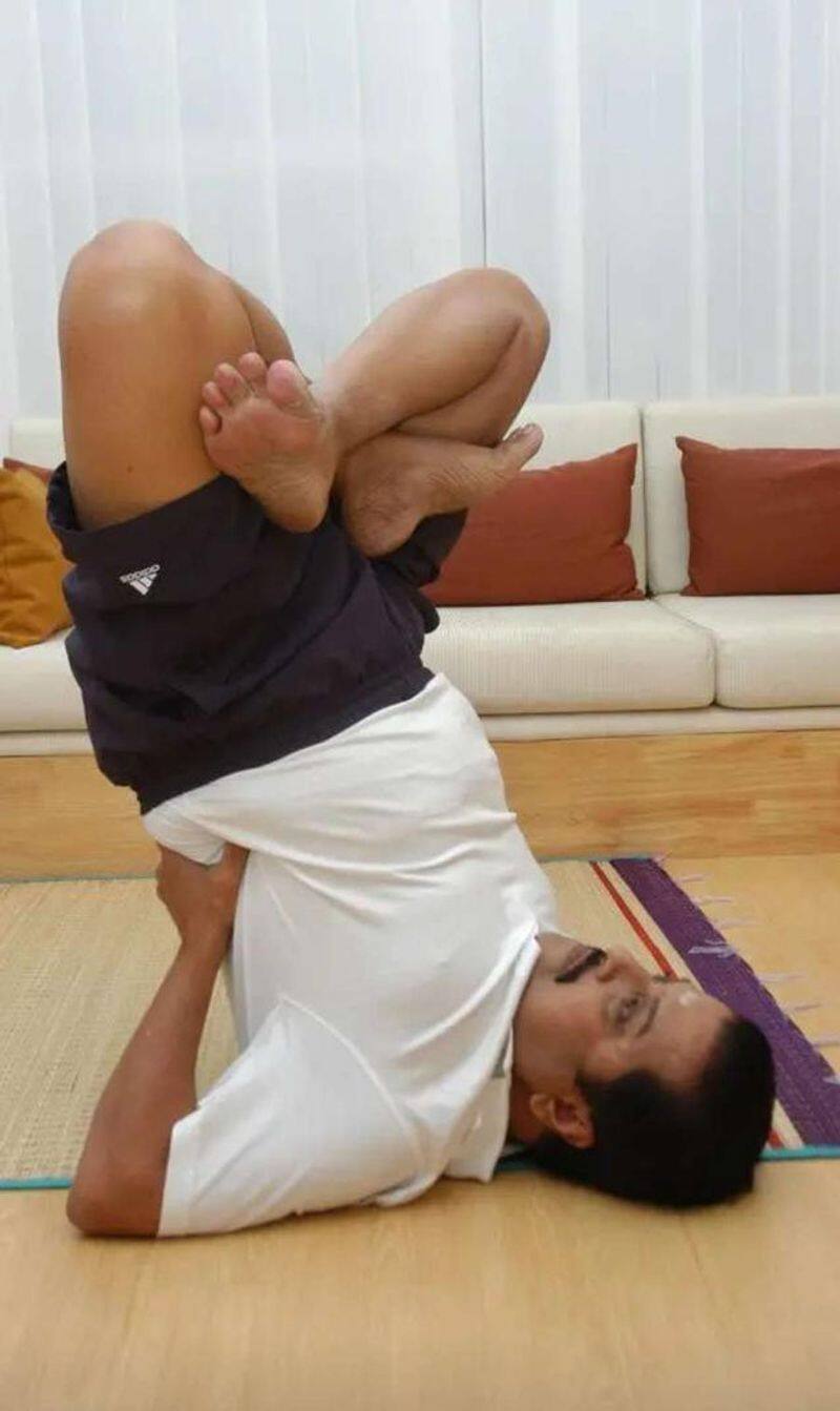 actor sivakumar doing yoga in his  daily routine  life