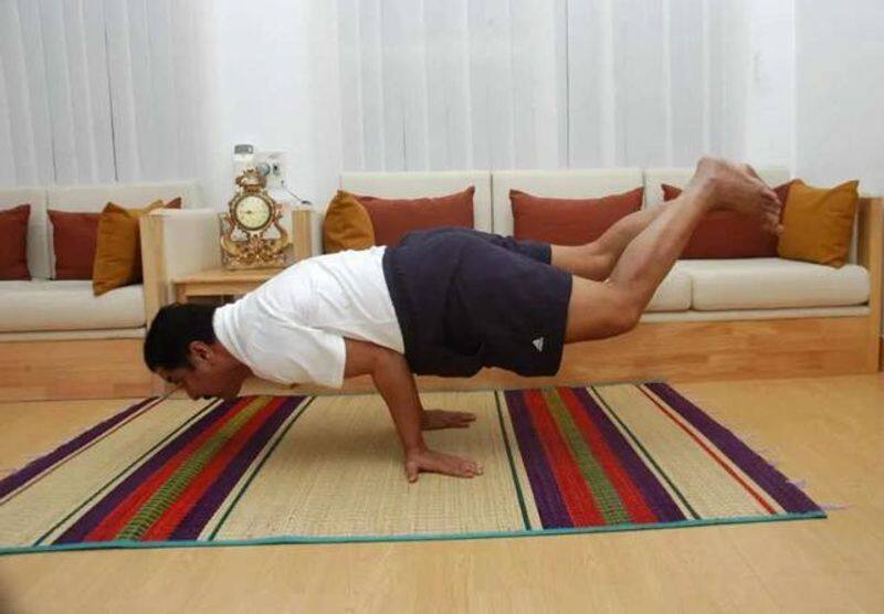 actor sivakumar doing yoga in his  daily routine  life