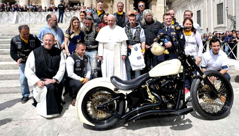 Pope Francis Harley-Davidson is being auctioned off for charity at Uganda