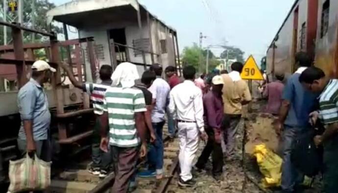 বীরভূমের রাজগ্রামে ইঞ্জিন ছাড়াই  ছুটল পাথর বোঝাই মালগাড়ি