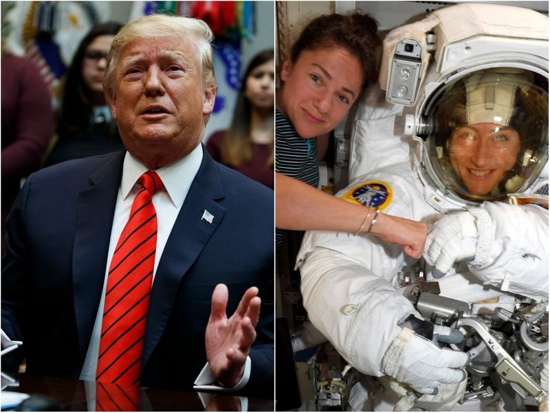 2 female astronauts politely corrected Trump mid-spacewalk after the president made a galling error