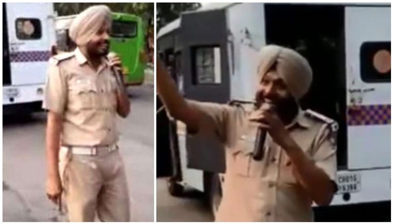 traffic awareness by cop singing Bolo Ta Ra Ra