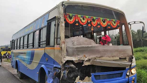 two buses met with an accident