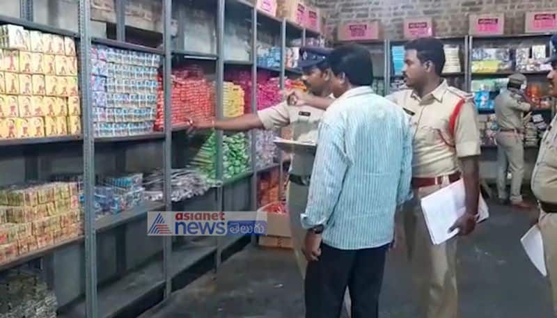 police raids illegally storing fire crackers in krishna district