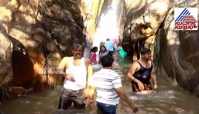 himavath kedara falls was seen in full flow in chitradurga