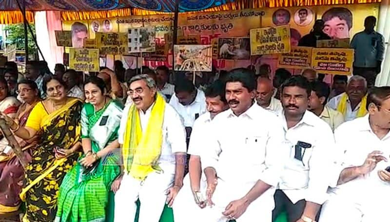 TDP party mass protest on sand policy