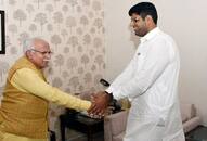 Dushyant became Manohar 'Lal' in Haryana, Khattar CM and Chautala became Deputy CM