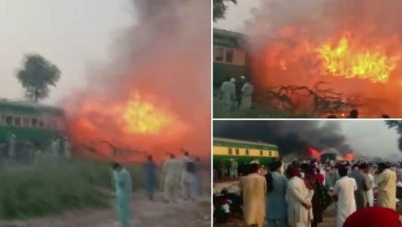 Tezgam express catches fire...25 killed