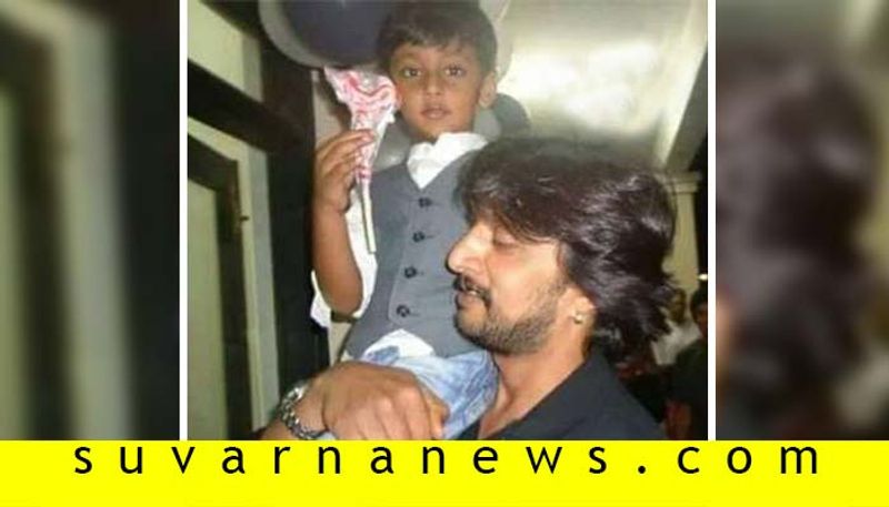 Kannada actor Kiccha sudeep with darshan son vineesh photo viral social media