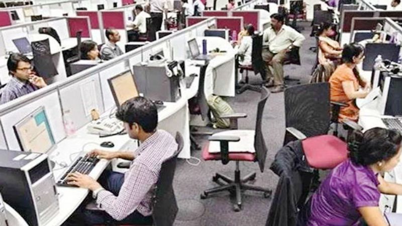 Government employees attends for their duties in Andhra pradesh