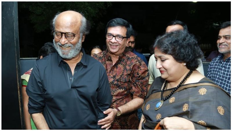 rajini watches shyama ragam movie in a preview theatre