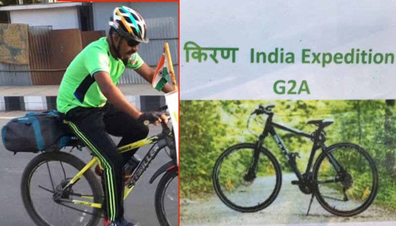 38-year-old man pedals across country to raise awareness on Beti Bachao Beti Padhao