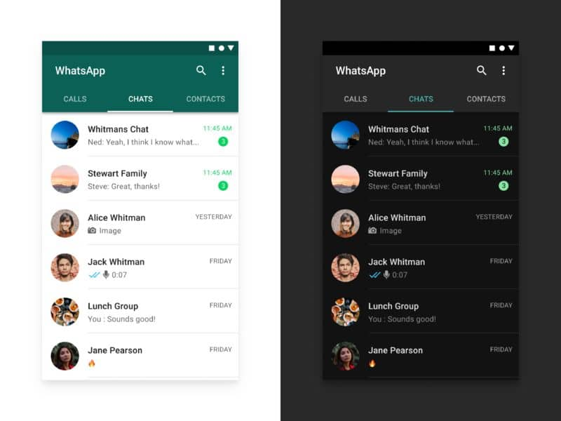 WhatsApp Web Dark Theme for web versions