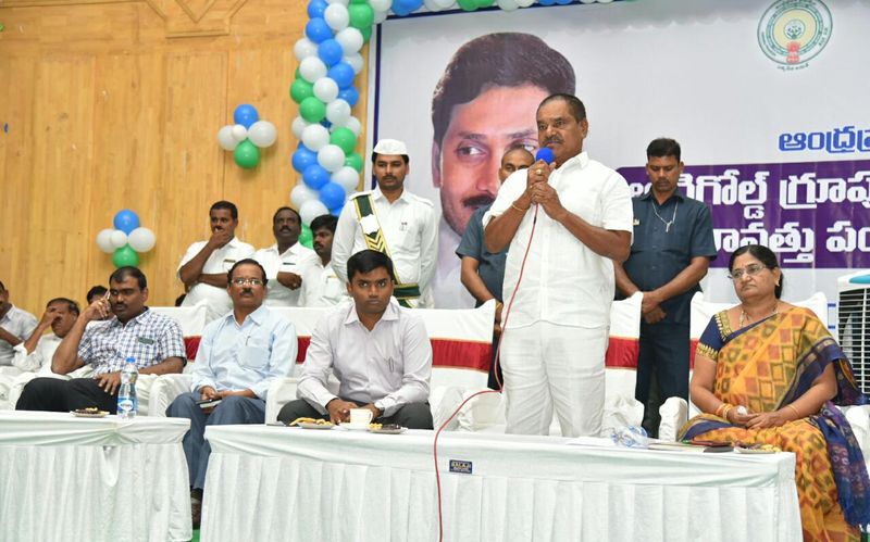 deputy cm  narayana swamy distributes cheques to agrigold victims at chittoor