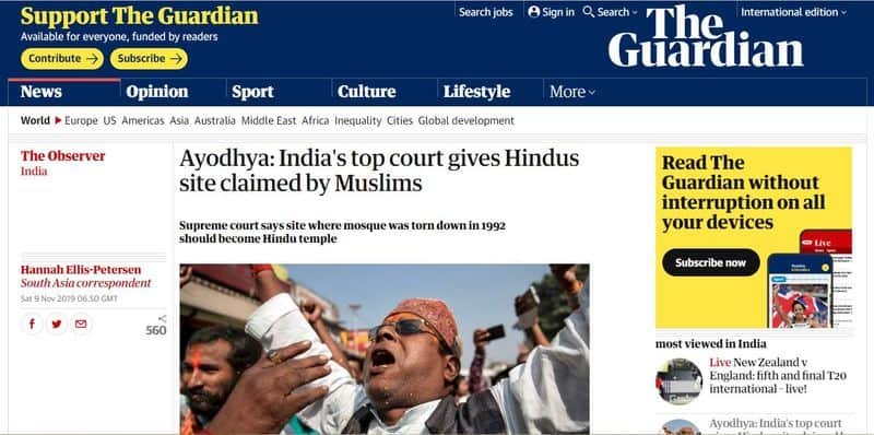 Ayodhya Verdict how foreign media reacted to Ram Janmabhoomi- Babri Masjid dispute