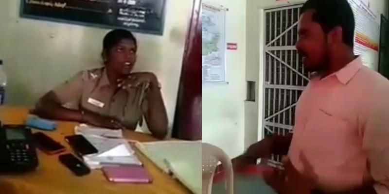 women sub inspector threatened youngsters in police station