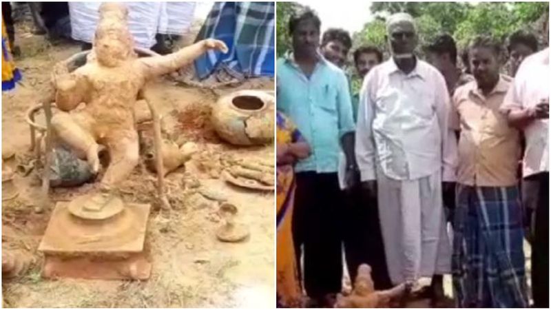 old nadarajar statue was found in a muslim farmer's land