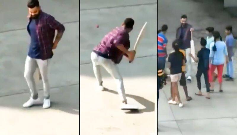 Virat Kohli turns gully boy, plays cricket with kids in Indore