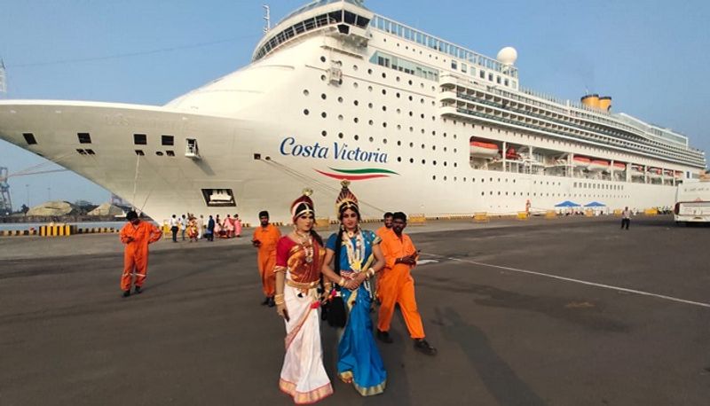 cruise ship reaches mangalore port foreigners enjou coastal nature