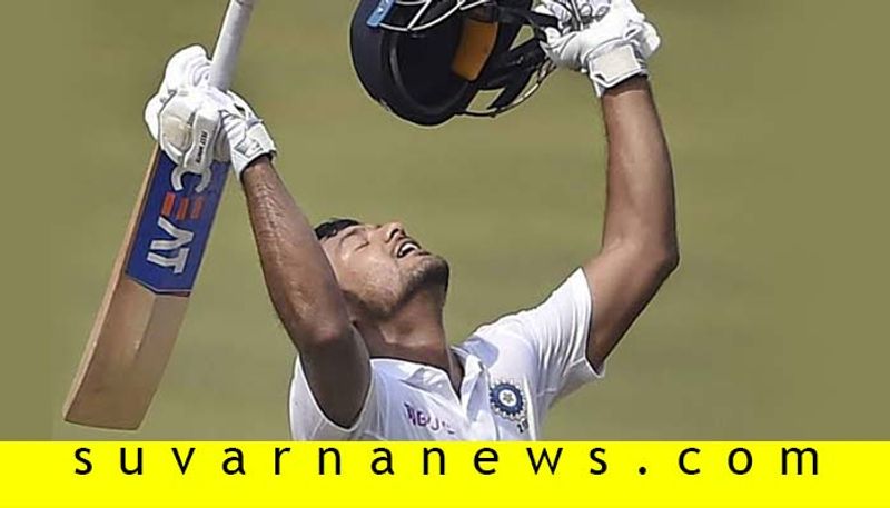 Indore Test Mayank Agarwal hits 3rd hundred in India