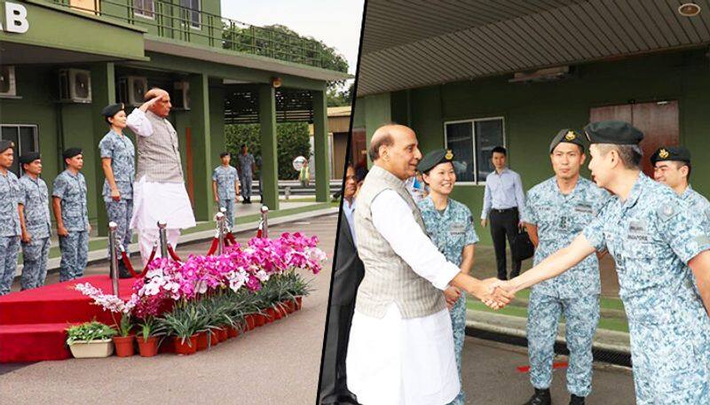 Defence minister Rajnath Singh visits Sembawang Air Base in Singapore