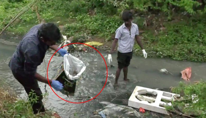 newly born baby's deadbody rescued from drain water