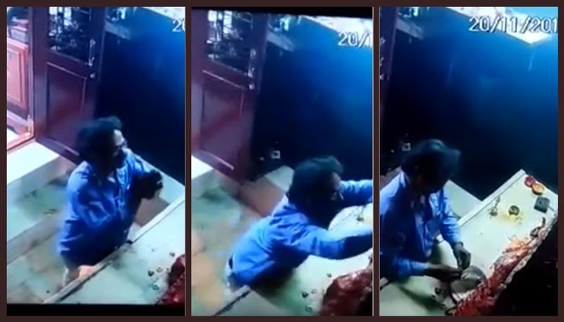 On cam: Thief offers prayers before stealing Durga crown in Hyderabad