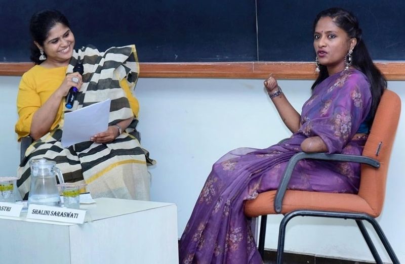 Blade runner shalini saraswathi interact with manipal students during Mahe marathon 2020