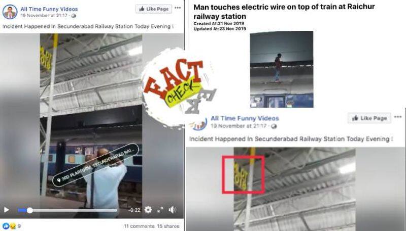 fact check man electrocuted atop train video