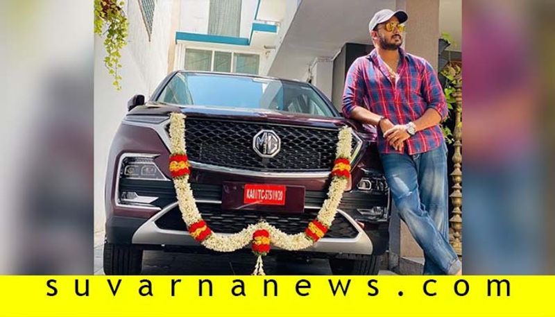 kannada actor ravichandran son manuravichandran new car mg hector