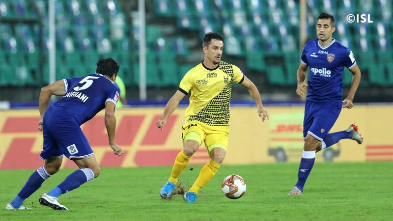 ISL 2019 chennaiyin fc beat Hyderabad fc by 2-1 goals