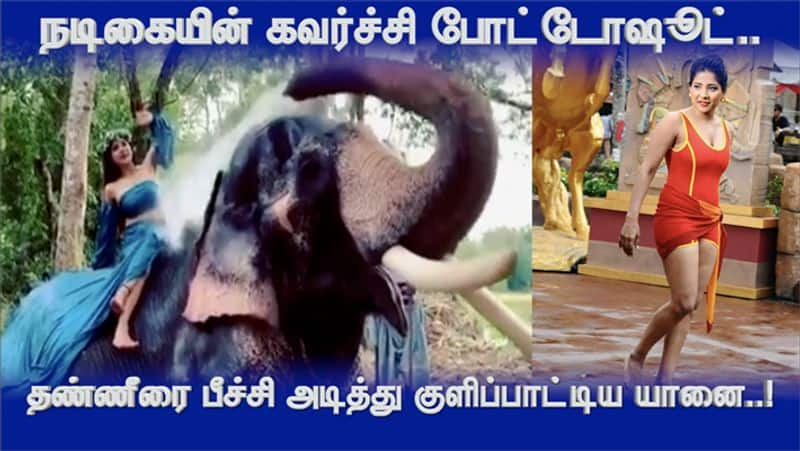 Actress Sakshi Agarwal Different Photoshoot with Elephant Video