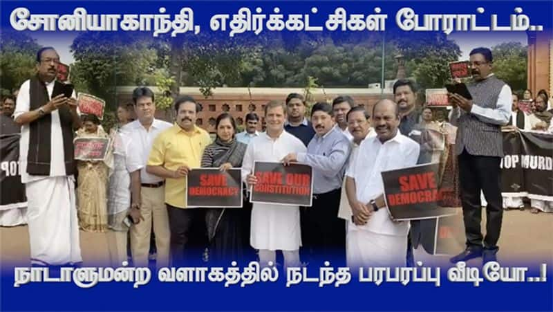 Front of Ambedkar Statue Opposite Party Protest in New Delhi Video