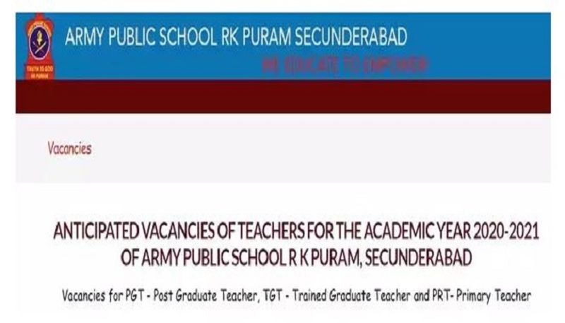 vacancies for teaching posts in secundrabad army school