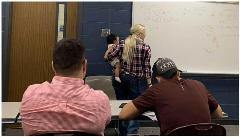 professor taking class with student's baby in hand went viral