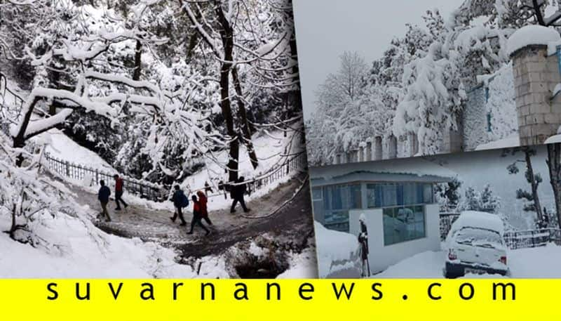 Manali Kalpa in Himachal Pradesh wrapped in snow blanket