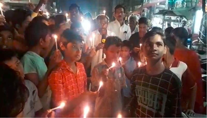 JusticeForPriyankaReddy...: students candle rally at guntur district