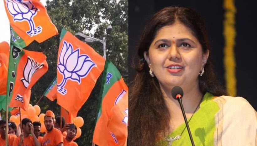 पंकजा मुंडे का दावा नहीं छोड़ रही हैं पार्टी, लेकिन रैली से गायब रहे भाजपा के झंडे