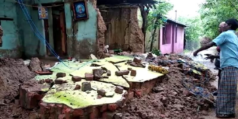 158 houses destroyed due to rain in thiruvarur