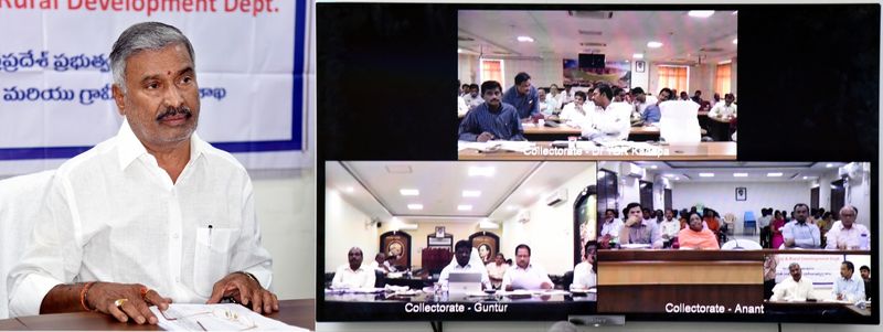 ap Panchayati Raj Minister Ramachandra Reddy video conference with collectors