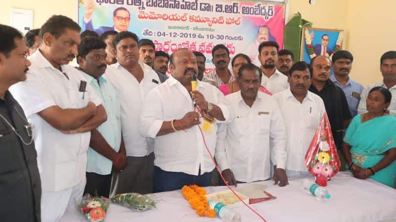 minister gangula kamalakar inaugurates ambedkar community hall at karimnagar