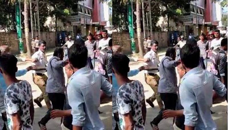 Traffic Police Attack On youth In Davanagere