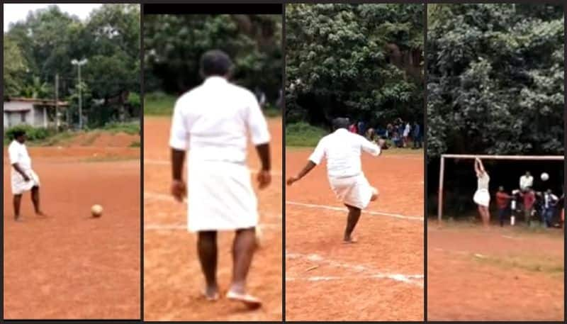 mavelikkara mla r rajesh football free kick