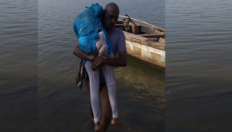 Police rescued a young woman who jumped into the river in avanigadda