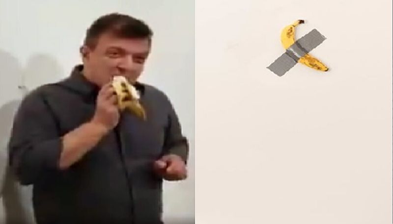 Man eats duct-taped banana artwork worth Rs 85 lakh