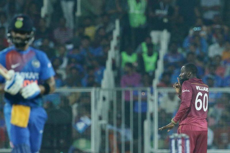 Windies Bowler Kesrick Williams Interesting Celebration After Dismissing Virat Kohli