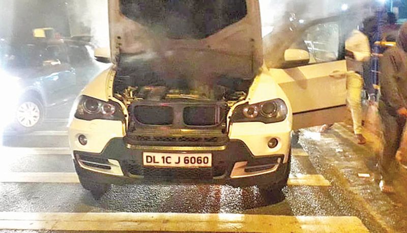 BMW Car Catches Fire In Bengaluru