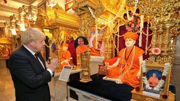 British Prime Minister Boris Johnson visits Hindu temple, pledges support to PM Modi's new India mission