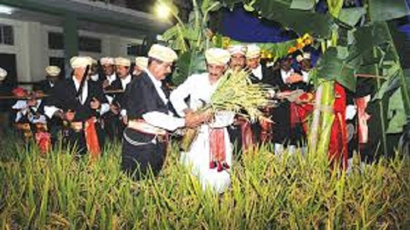 middle of heavy loss coorg farmers celebrates Huttari